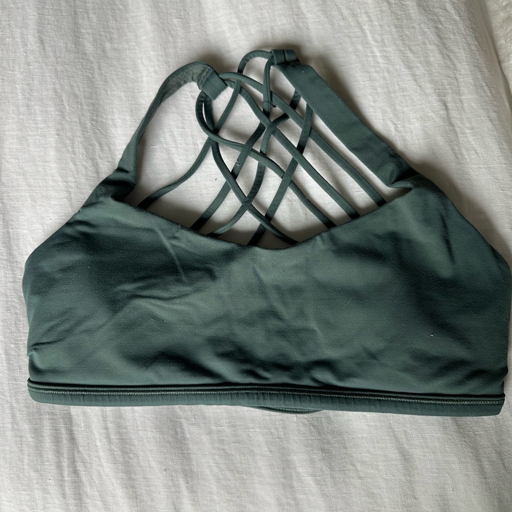 Forest/olive green lululemon free to be wild sports bra 6